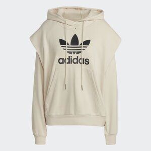 Adidas Women Always Originals Trefoil TWO-PIECE Cotton Hoodie Cream Color Size M